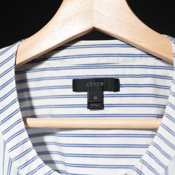 J. Crew Lace Up Striped Popover Shirt - 10 - Picture 8 of 12